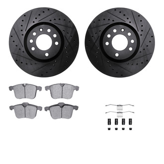 R1 Concepts® - Drilled and Slotted Front Brake Kit with Euro Ceramic Pads