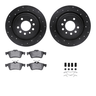 R1 Concepts® - Drilled and Slotted Rear Brake Kit with Euro Ceramic Pads