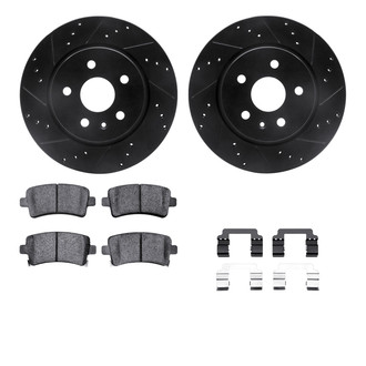 R1 Concepts® - Drilled and Slotted Rear Brake Kit with Euro Ceramic Pads