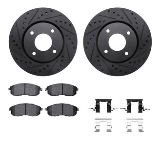 R1 Concepts® - Drilled and Slotted Front Brake Kit with Euro Ceramic Pads