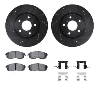 R1 Concepts® - Drilled and Slotted Front Brake Kit with Euro Ceramic Pads