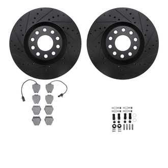R1 Concepts® - Drilled and Slotted Brake Kit with Euro Ceramic Pads