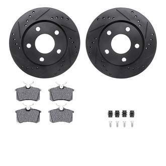 R1 Concepts® - Drilled and Slotted Rear Brake Kit with Euro Ceramic Pads