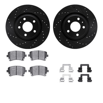 R1 Concepts® - Drilled and Slotted Rear Brake Kit with Euro Ceramic Pads