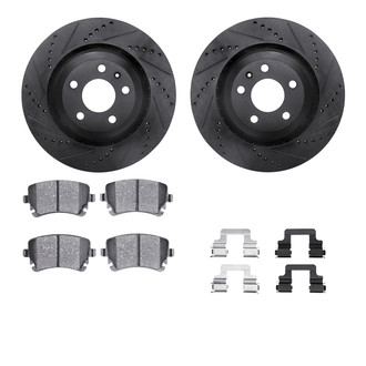 R1 Concepts® - Drilled and Slotted Rear Brake Kit with Euro Ceramic Pads
