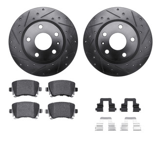 R1 Concepts® - Drilled and Slotted Rear Brake Kit with Euro Ceramic Pads