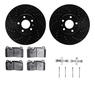 R1 Concepts® - Drilled and Slotted Front Brake Kit with Euro Ceramic Pads