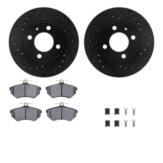 R1 Concepts® - Drilled and Slotted Front Brake Kit with Euro Ceramic Pads