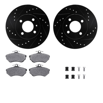 R1 Concepts® - Drilled and Slotted Front Brake Kit with Euro Ceramic Pads
