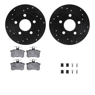 R1 Concepts® - Drilled and Slotted Rear Brake Kit with Euro Ceramic Pads