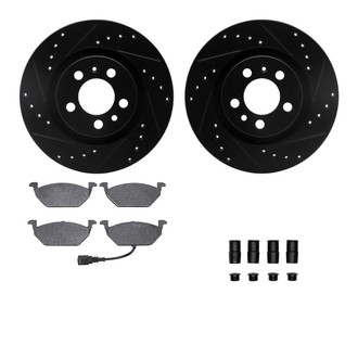 R1 Concepts® - Drilled and Slotted Front Brake Kit with Euro Ceramic Pads