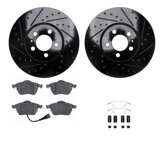 R1 Concepts® - Drilled and Slotted Front Brake Kit with Euro Ceramic Pads