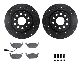 R1 Concepts® - Drilled and Slotted Front Brake Kit with Euro Ceramic Pads