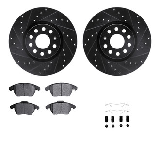 R1 Concepts® - Drilled and Slotted Front Brake Kit with Euro Ceramic Pads