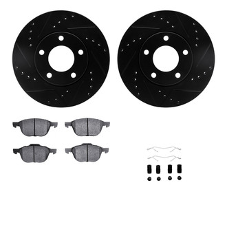 R1 Concepts® - Drilled and Slotted Front Brake Kit with Euro Ceramic Pads