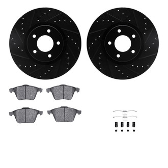 R1 Concepts® - Drilled and Slotted Front Brake Kit with Euro Ceramic Pads