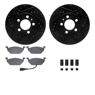 R1 Concepts® - Drilled and Slotted Front Brake Kit with Euro Ceramic Pads