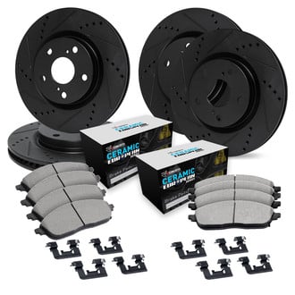 R1 Concepts® - Drilled and Slotted Brake Kit with Euro Ceramic Pads