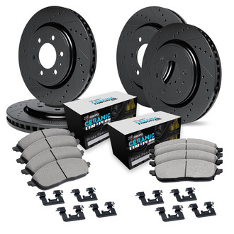 R1 Concepts® - Drilled and Slotted Brake Kit with Euro Ceramic Pads