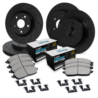 R1 Concepts® - Drilled and Slotted Brake Kit with Euro Ceramic Pads