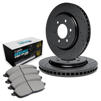 R1 Concepts® - Drilled and Slotted Brake Kit with Euro Ceramic Pads