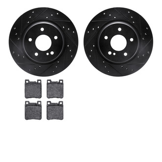 R1 Concepts® - Drilled and Slotted Rear Brake Kit with Euro Ceramic Pads