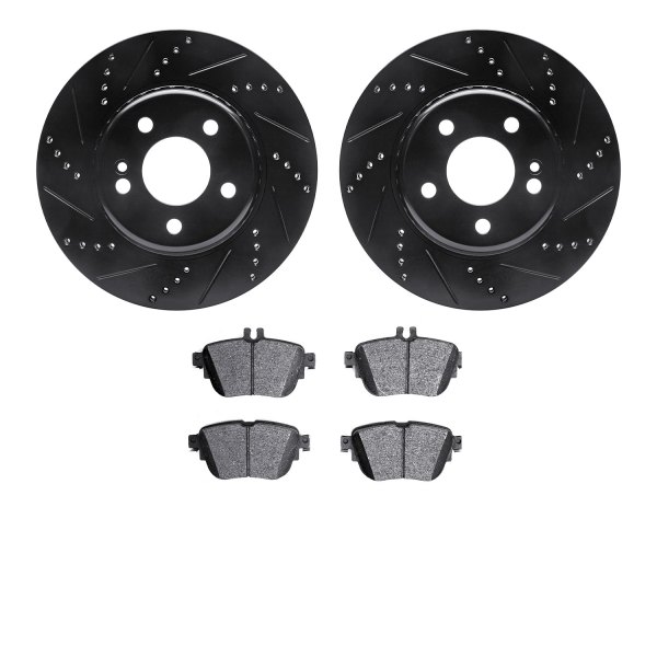  R1 Concepts® - Drilled and Slotted Rear Brake Kit with Euro Ceramic Pads