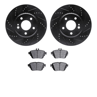 R1 Concepts® - Drilled and Slotted Rear Brake Kit with Euro Ceramic Pads