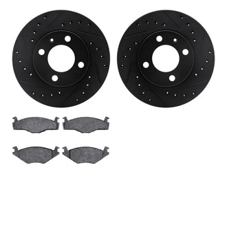 R1 Concepts® - Drilled and Slotted Front Brake Kit with Euro Ceramic Pads