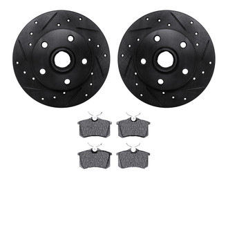 R1 Concepts® - Drilled and Slotted Rear Brake Kit with Euro Ceramic Pads