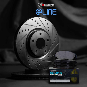 R1 Concepts® - Drilled and Slotted Rear Brake Kit with Euro Ceramic Pads