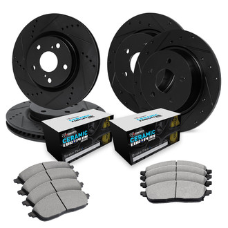 R1 Concepts® - Drilled and Slotted Brake Kit with Euro Ceramic Pads