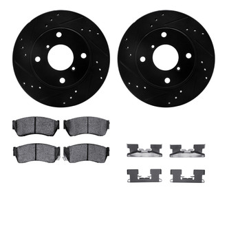 R1 Concepts® - Drilled and Slotted Front Brake Kit with Optimum OE Pads