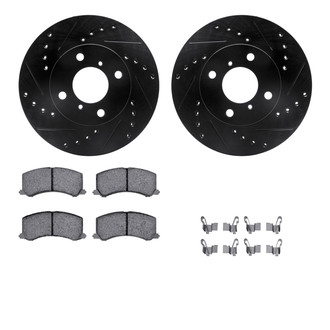 R1 Concepts® - Drilled and Slotted Front Brake Kit with Optimum OE Pads