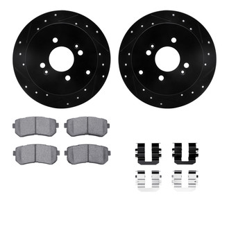 R1 Concepts® - Drilled and Slotted Rear Brake Kit with Optimum OE Pads