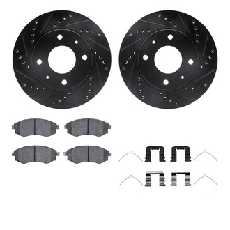 R1 Concepts® - Drilled and Slotted Front Brake Kit with Optimum OE Pads