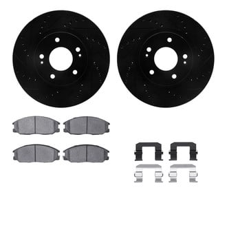 R1 Concepts® - Drilled and Slotted Front Brake Kit with Optimum OE Pads