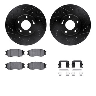 R1 Concepts® - Drilled and Slotted Front Brake Kit with Optimum OE Pads