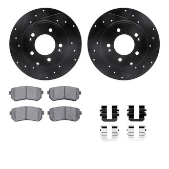 R1 Concepts® - Drilled and Slotted Rear Brake Kit with Optimum OE Pads