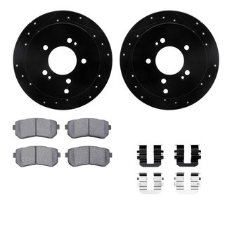 R1 Concepts® - Drilled and Slotted Rear Brake Kit with Optimum OE Pads