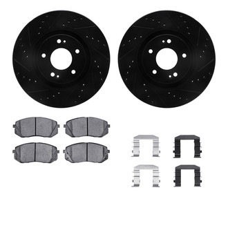 R1 Concepts® - Drilled and Slotted Front Brake Kit with Optimum OE Pads