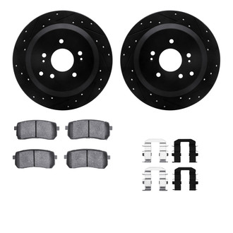 R1 Concepts® - Drilled and Slotted Rear Brake Kit with Optimum OE Pads