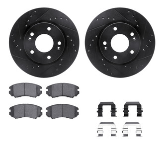 R1 Concepts® - Drilled and Slotted Front Brake Kit with Optimum OE Pads