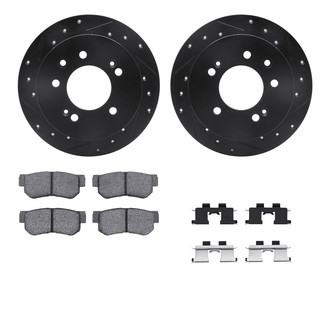 R1 Concepts® - Drilled and Slotted Rear Brake Kit with Optimum OE Pads