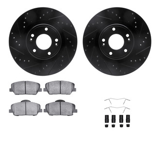 R1 Concepts® - Drilled and Slotted Front Brake Kit with Optimum OE Pads