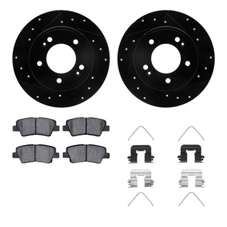 R1 Concepts® - Drilled and Slotted Rear Brake Kit with Optimum OE Pads