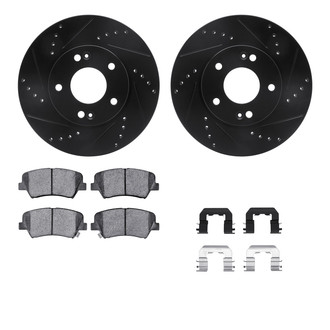 R1 Concepts® - Drilled and Slotted Front Brake Kit with Optimum OE Pads