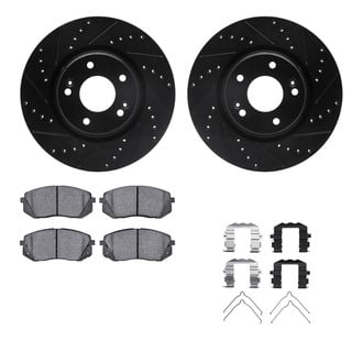 R1 Concepts® - Drilled and Slotted Front Brake Kit with Optimum OE Pads