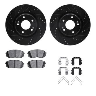 R1 Concepts® - Drilled and Slotted Front Brake Kit with Optimum OE Pads