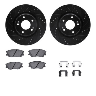 R1 Concepts® - Drilled and Slotted Front Brake Kit with Optimum OE Pads
